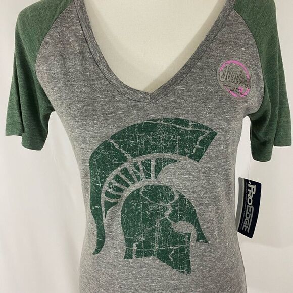 NWT Pro Edge Michigan State Spartan V Neck T Shirt - Picture 3 of 7
